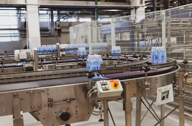 Clean manufacturing floor with factory machines Clean manufacturing floor with factory machines